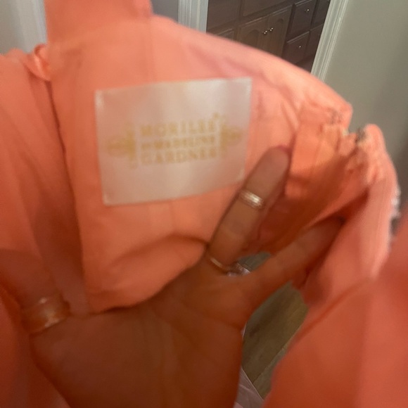 Formal prom dress is size 8 neon coral orange peach with open back. 2 piece - Picture 16 of 16